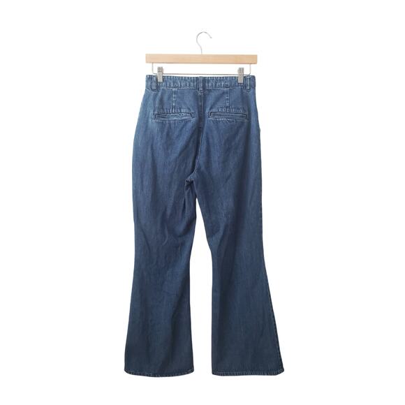 & Other Stories High Rise Flared Pintuck Jeans 100% Cotton Size 6 - Picture 4 of 9